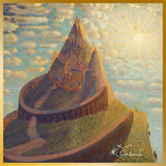 Abstract art print with colorful brush strokes on a white background